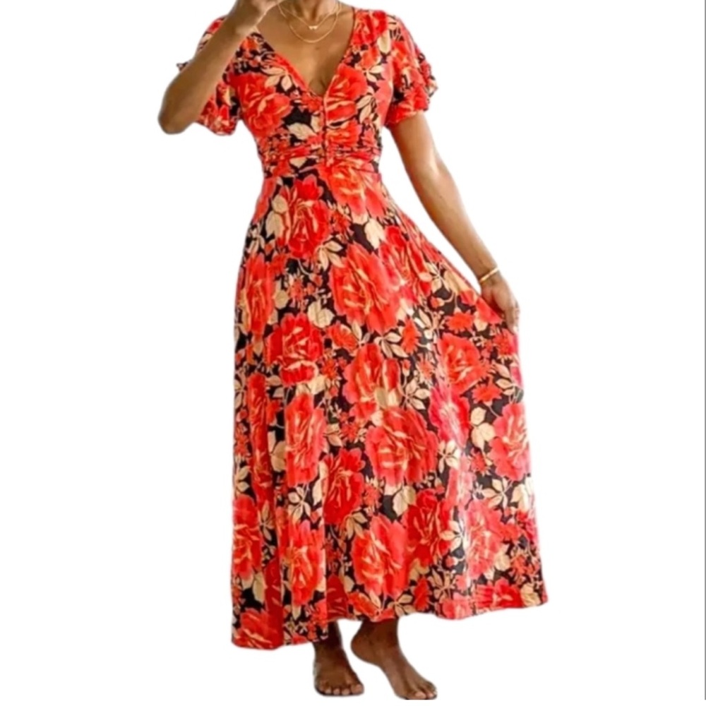 Abel The Label Vivid Dreams Maxi Dress Size Small